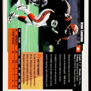 1997 Collector's Choice Jevon Langford #105 - Back Pictured