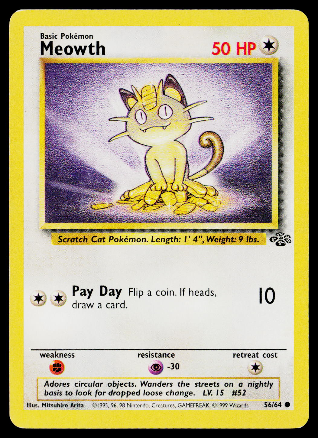 1999 Jungle Meowth #56/64 - Image 3