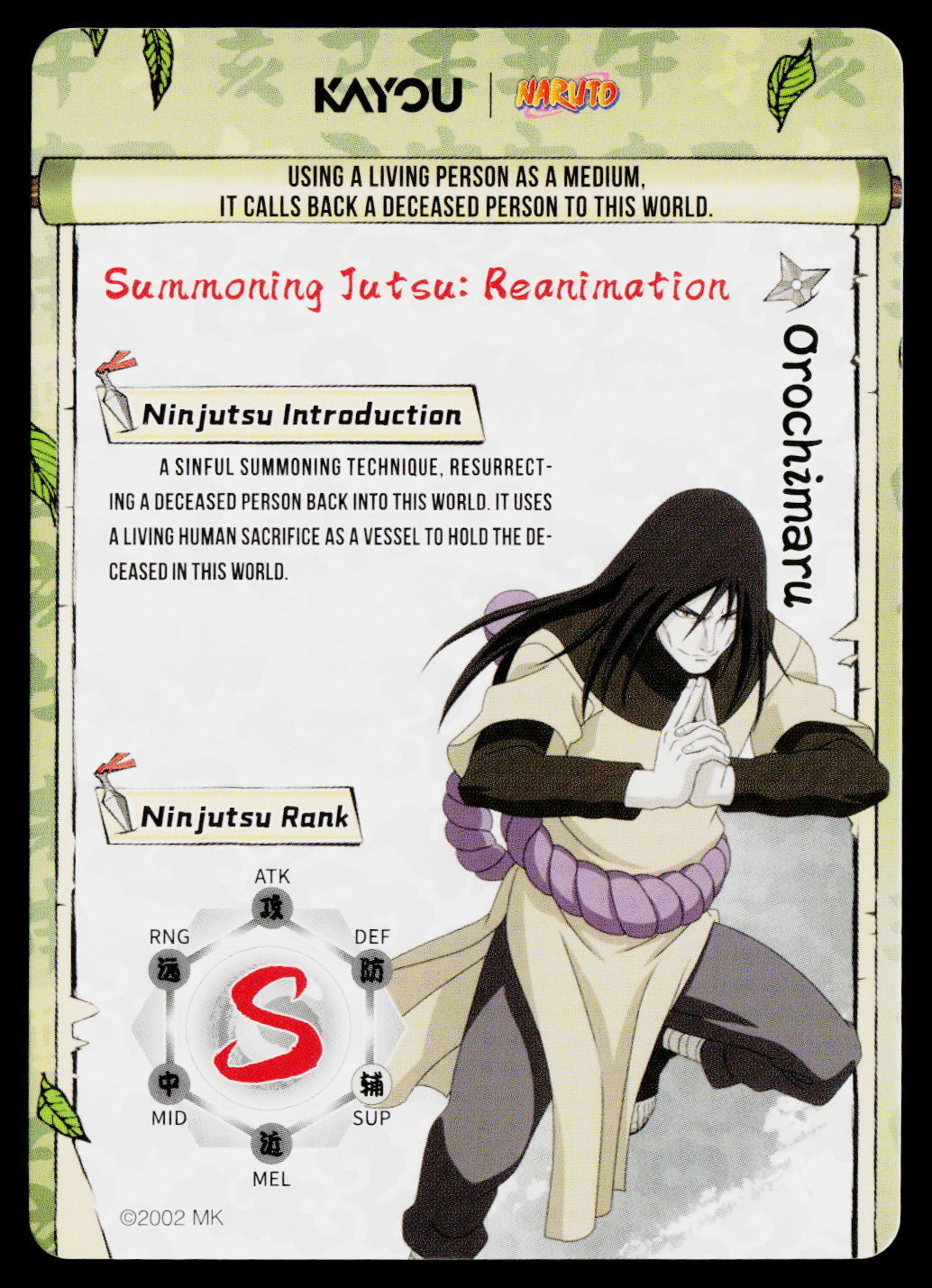 Kayou Naruto Jin 2 Orochimaru - Summoning Jutsu: Reanimation NRSA02-SSR-011L3 NM - Image 2