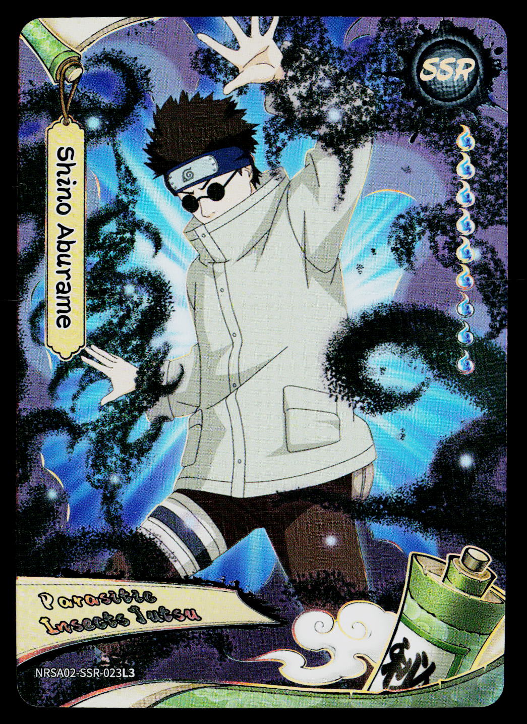 Kayou Naruto Jin 2 Shino Aburame - Parasitic Insects Jutsu NRSA02-SSR-023L3 NM