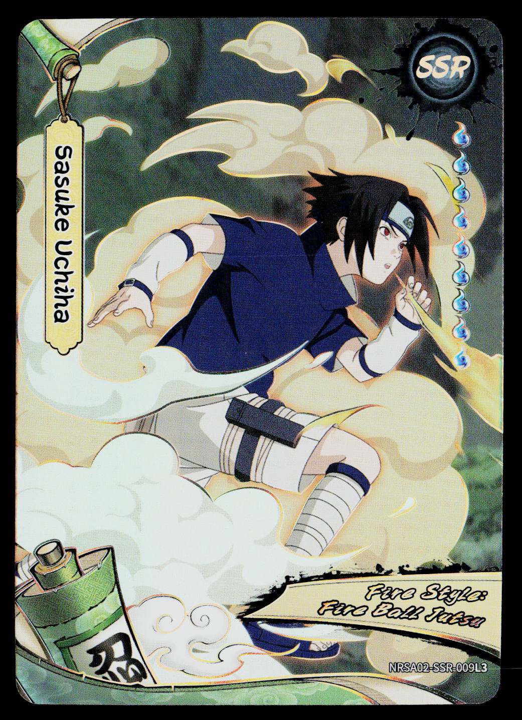 Kayou Naruto Jin 2 | NRSA02-SSR-009L3 | Sasuke Uchiha Fire Ball Jutsu