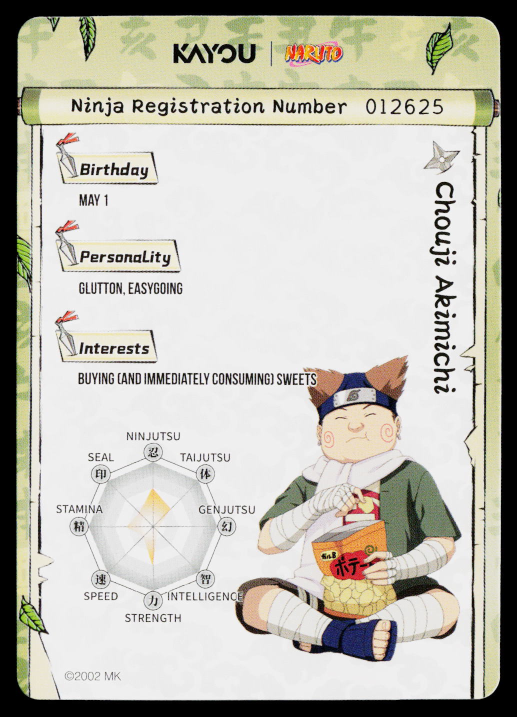 Kayou Naruto | Jin Chapter Series 2 | Chouji Akimichi | NRSA02-SR-002L2 NRSA02-SR-002L2 Jin Chapter Series 2 Kayou Naruto Near Mint - Image 2