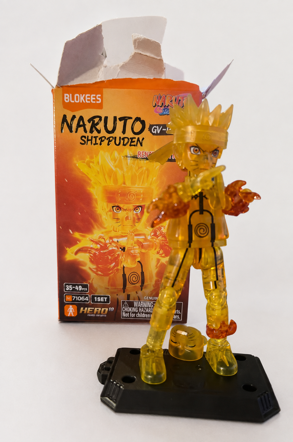 Blokees Naruto GV03 Nine-Tailed Chakra Mode Gold Figure Assembled 71064